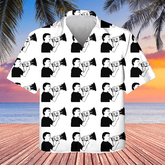 man angry demonstration megaphone Kids Hawaiians