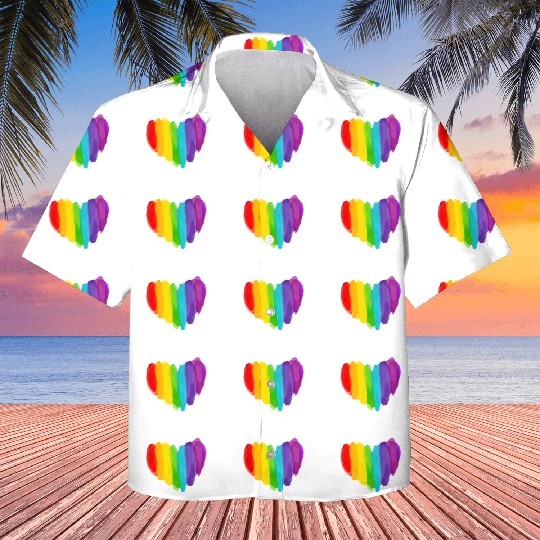Pride Rainbow Heart Kids Hawaiians