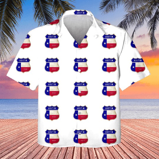 Austin Texas crest flags design Kids Hawaiians