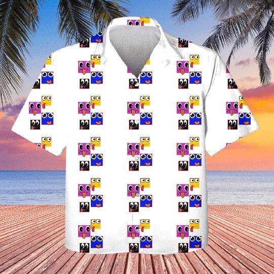 colorful square cartoon design Kids Hawaiians