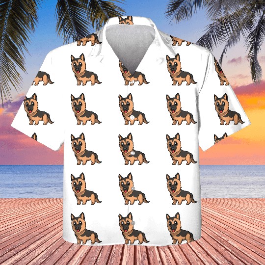 Dog German Shepherd Kids Hawaiians