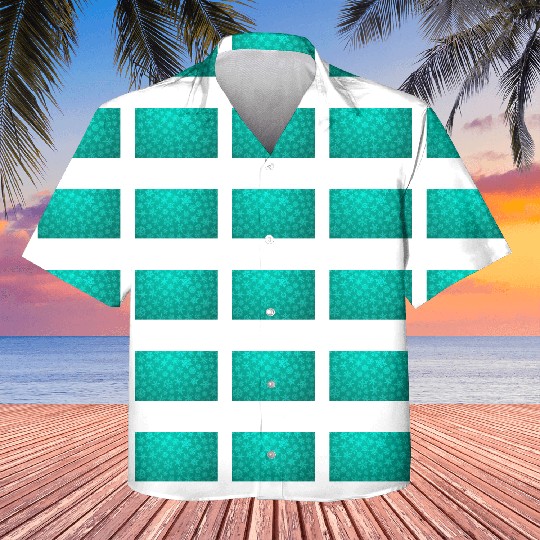 Teal Snowflakes Christmas Pattern Kids Hawaiians