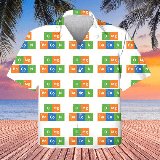 OMG Bacon Science Periodic Table Kids Hawaiians