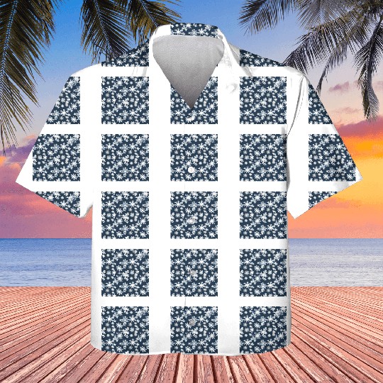 Snow pattern on navy blue background Kids Hawaiians