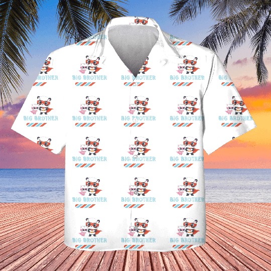 Big brother super hero panda cat Kids Hawaiians