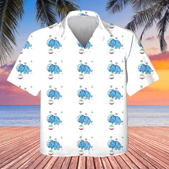 Abrosexual Pride Triceratops Astronaut Kids Hawaiians