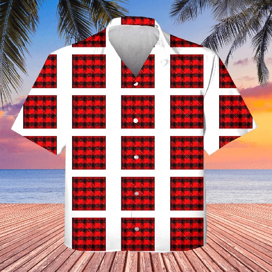 Get the Look Bold Red Tartan Kids Hawaiians