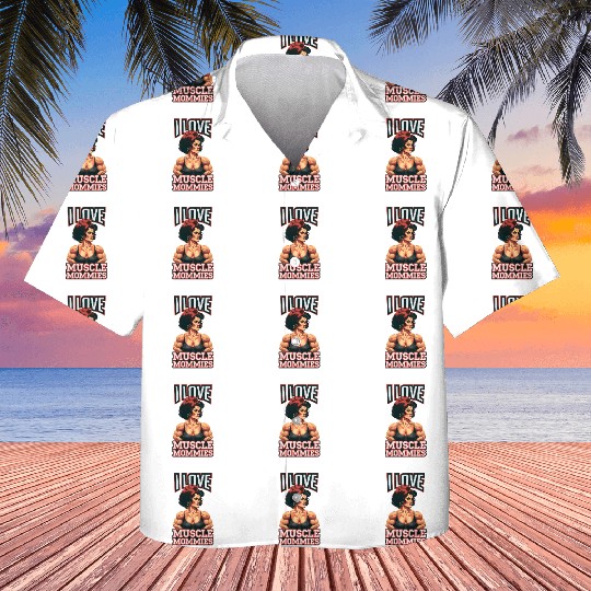 I Love Muscle Mommies Kids Hawaiians