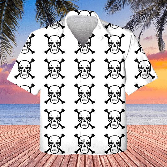 Skull and crossbones design Black Kids Hawaiians