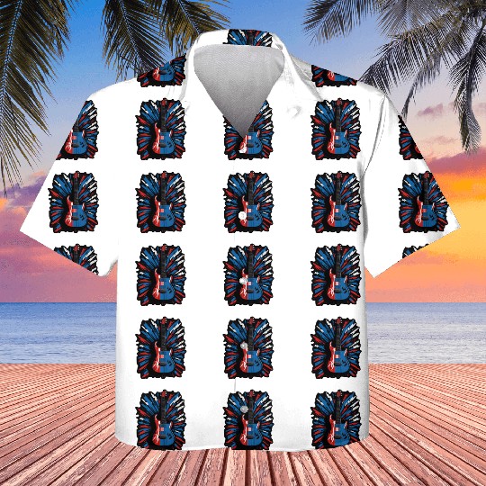 Electric guitar in Union Jack flag colors Kids Hawaiians