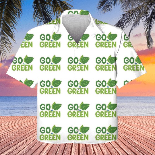 Go Green Earth Day design . Kids Hawaiians