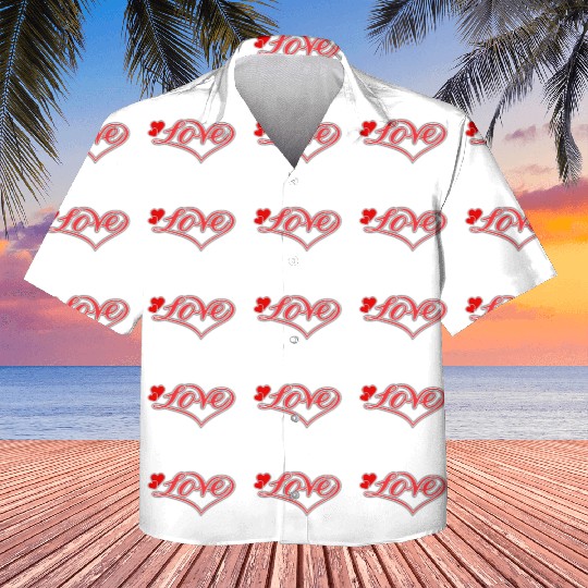 Love Heart Red Script Kids Hawaiians