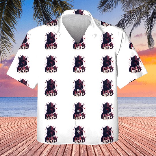 Powerful Boston Terrier Dog Ninja Kids Hawaiians