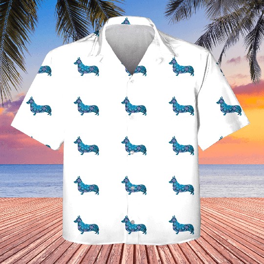 Corgi Dog Bohemian Snowflake Pattern Kids Hawaiians