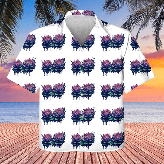 Neon Lotus Flowers Kids Hawaiians