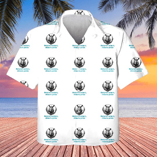 Black & White Rhino Logo Design Kids Hawaiians