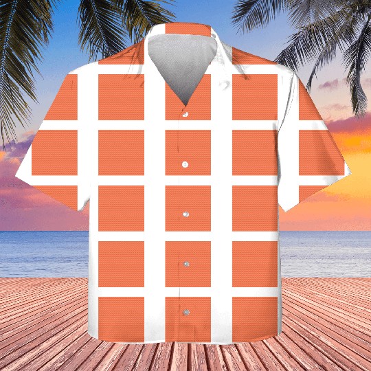 Retro Orange Geometric Pattern Kids Hawaiians