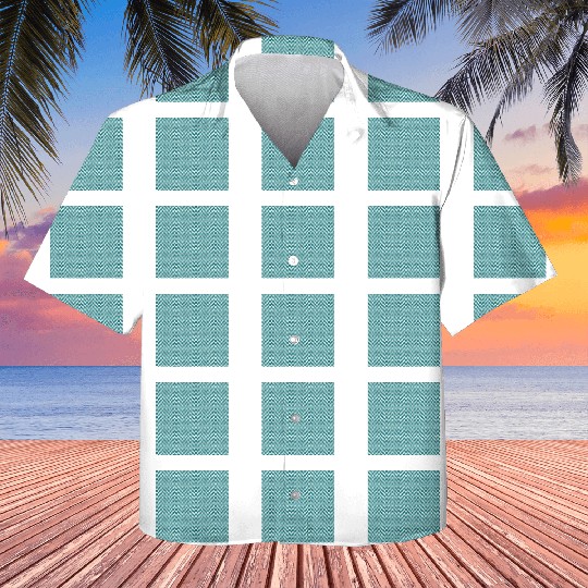 Retro Teal Chevron Pattern Kids Hawaiians