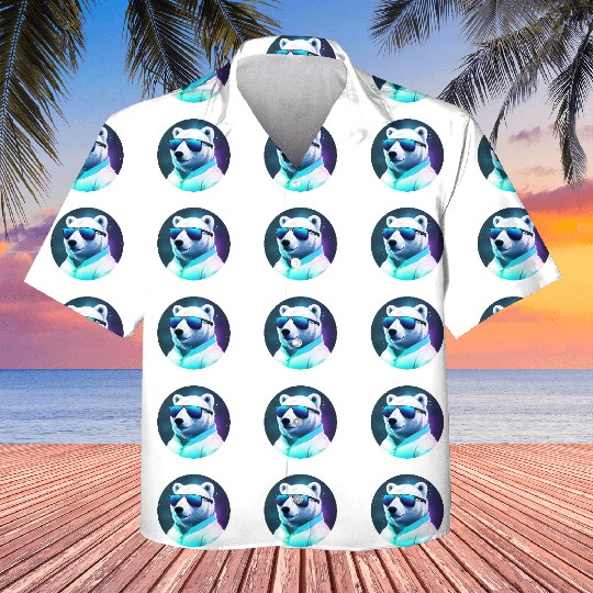 Cool polar bear with sunglasses Kids Hawaiians