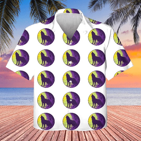 Howling wolf in the moon cool Kids Hawaiians