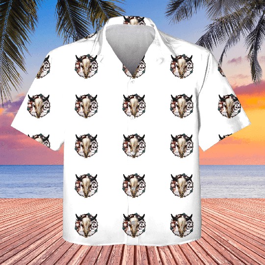 Bull Skull Western Kids Hawaiians