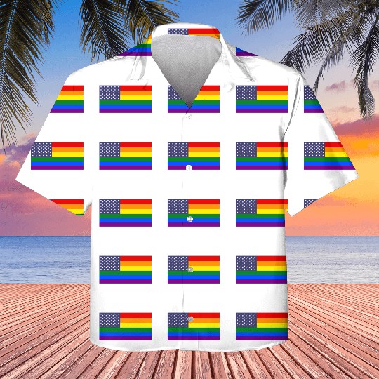 Rainbow LGBTQ American Pride Diversity Flag Kids Hawaiians