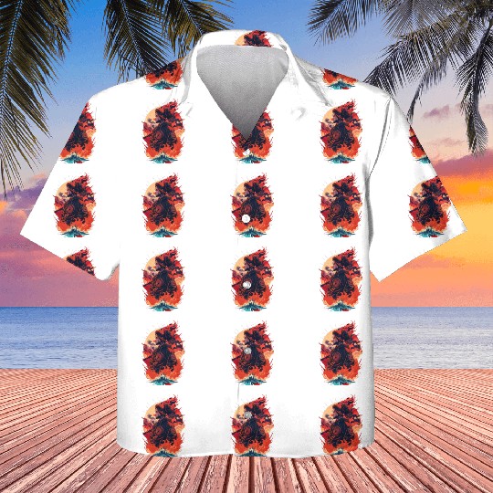 Samurai Boy in Flames Kids Hawaiians