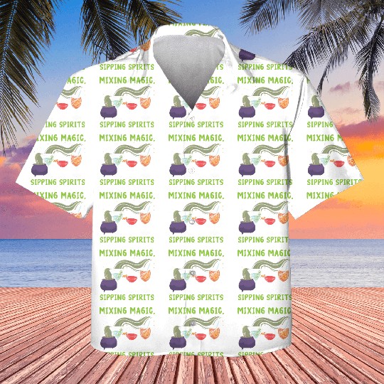 Mixing Magic Sipping Spirits Bartender Halloween Kids Hawaiians