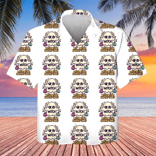Cute Kawaii Ghost Design – Witch better Have Candy Kids Hawaiians