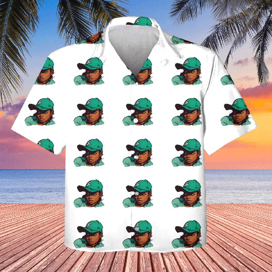 Light Skin Girl in Baseball Hat Kids Hawaiians