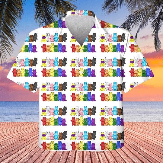 Pride Progress Flag Hippo Design for Equality Kids Hawaiians