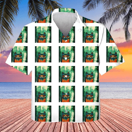 Mod Owl: Watercolor CIty Owl Kids Hawaiians