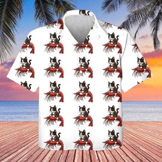 Cat rides shrimp Kids Hawaiians