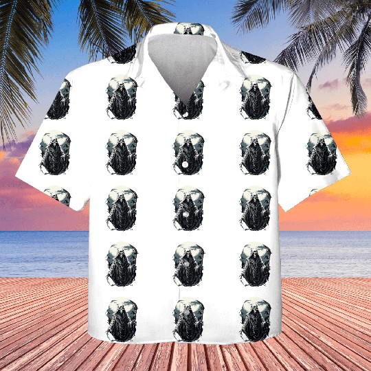 Spooky Halloween Grim Reaper Kids Hawaiians