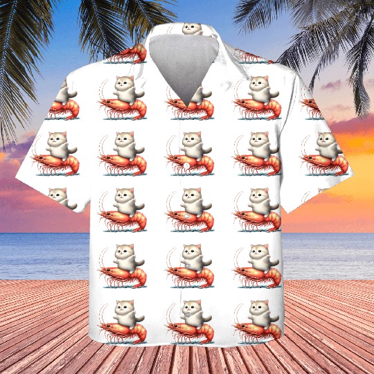 Cat rides on shrimp Kids Hawaiians