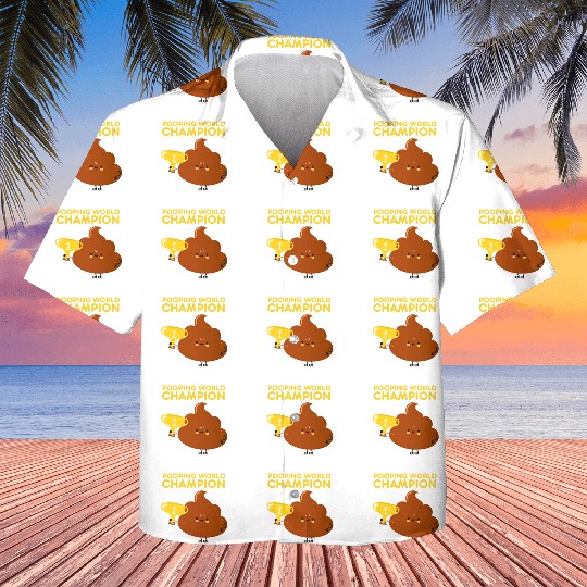 Pooping World Champion Number One Funny Toilet WC Kids Hawaiians