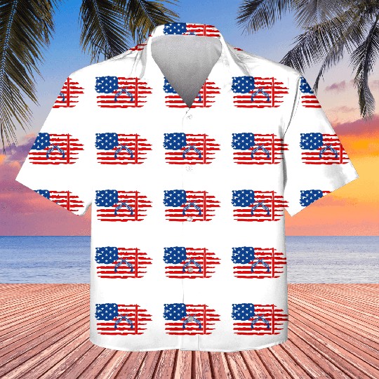 USA flag with gun Kids Hawaiians