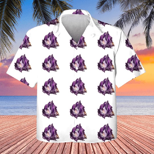 bright purple amethyst crystal motif Kids Hawaiians