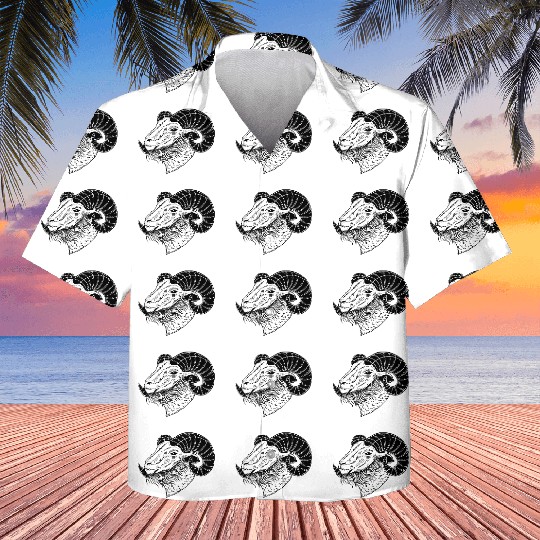 Baphomet Goat Devil Horn Head Kids Hawaiians