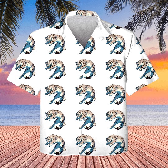 Snow Leopard Leopard White Leopard Kids Hawaiians