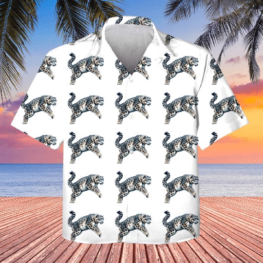 Snow Leopard Leopard White Leopard Kids Hawaiians