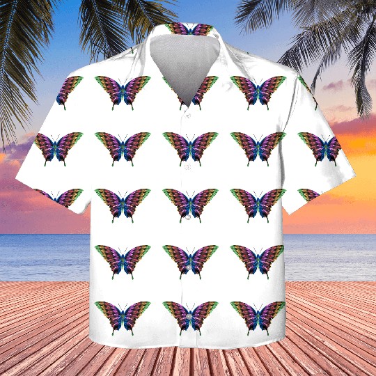 Neon Tie Dye Butterfly 1 Kids Hawaiians