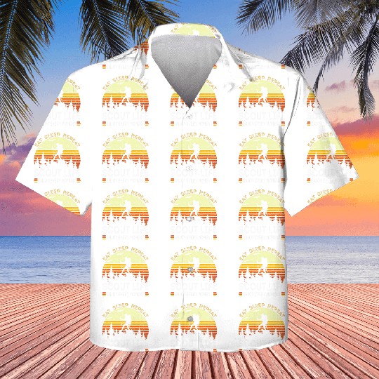 Eat Sleep Scout Repeat Camping Kids Hawaiians