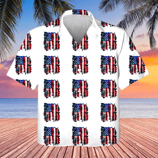 Patriotic American Flag July 4th Kids Hawaiians