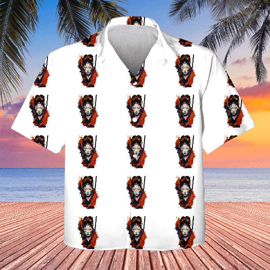 Samurai Warrior Woman – Eye catching Splash Art Kids Hawaiians