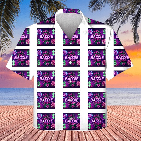 BADDIE in Neon Pink Kids Hawaiians