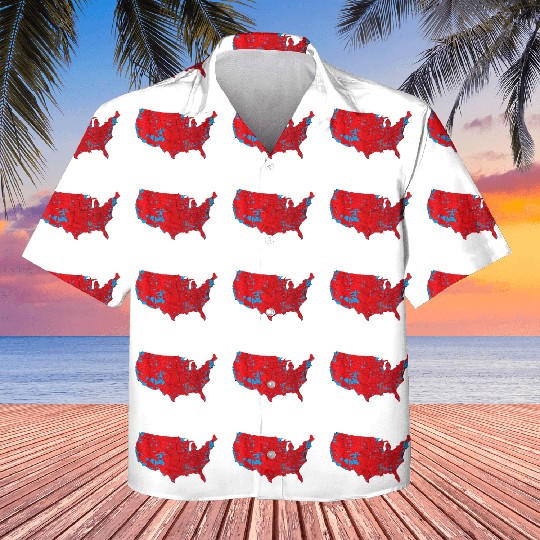 Election Result Map Unisex Kids Hawaiians,Red Wave Map