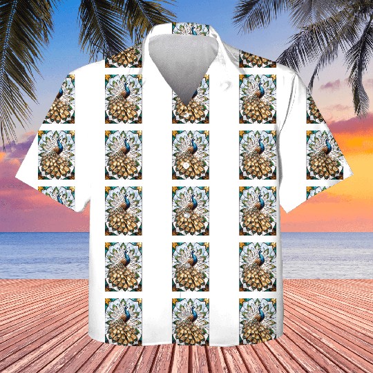 Stained Glass Peacock Kids Hawaiians