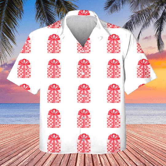 Hearts Gift Box Pattern Design Kids Hawaiians