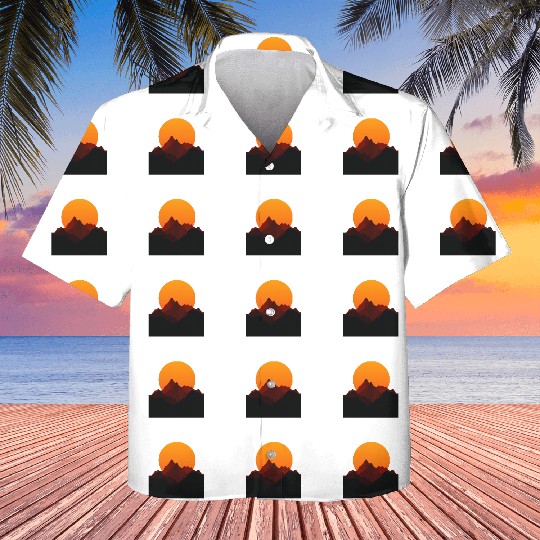 Sunset Peaks: Mountain Silhouette Kids Hawaiians